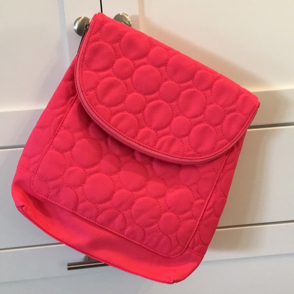 thirty-one Handbags - Vary You Backpack Purse in Coral Quilted Dots